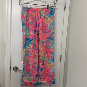 NWOT Large Lilly Pulitzer Multicolor Pajama Pants Palm Beach Coral